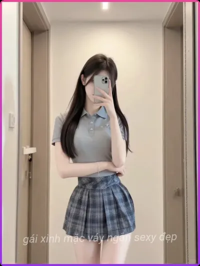 Hình ảnh chi tiết về gai xinh cute vay ngan de thuong.