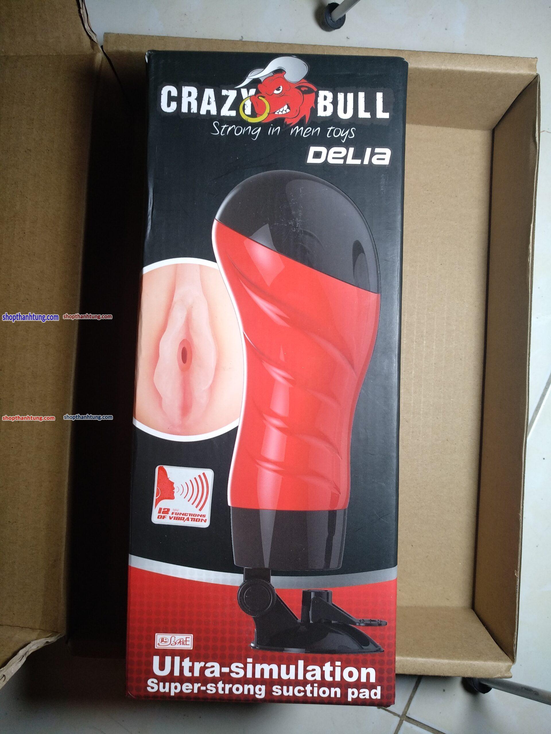 Âm đạo giả gắn tường rung rên Crazy bull Delia