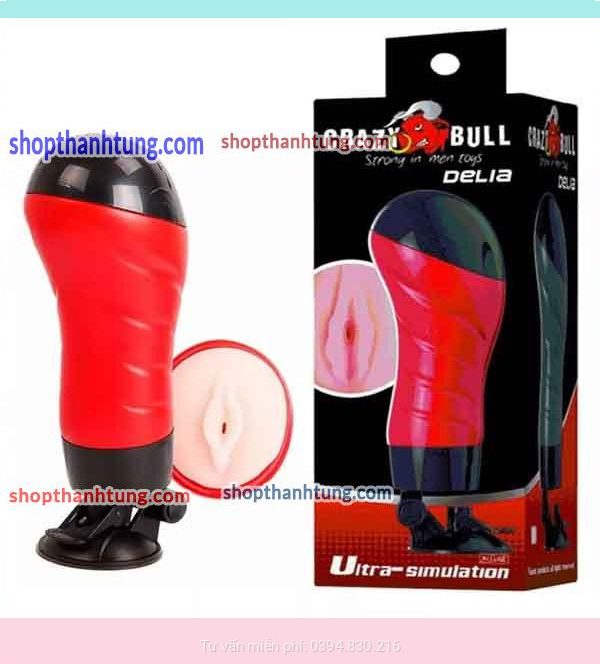 Âm đạo giả gắn tường rung rên Crazy bull Delia