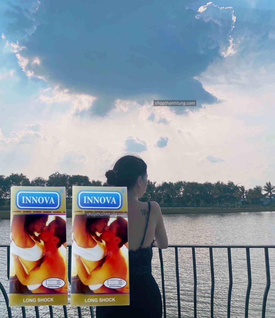 bao cao su INNOVA vàng có gai, kéo dài thời gian