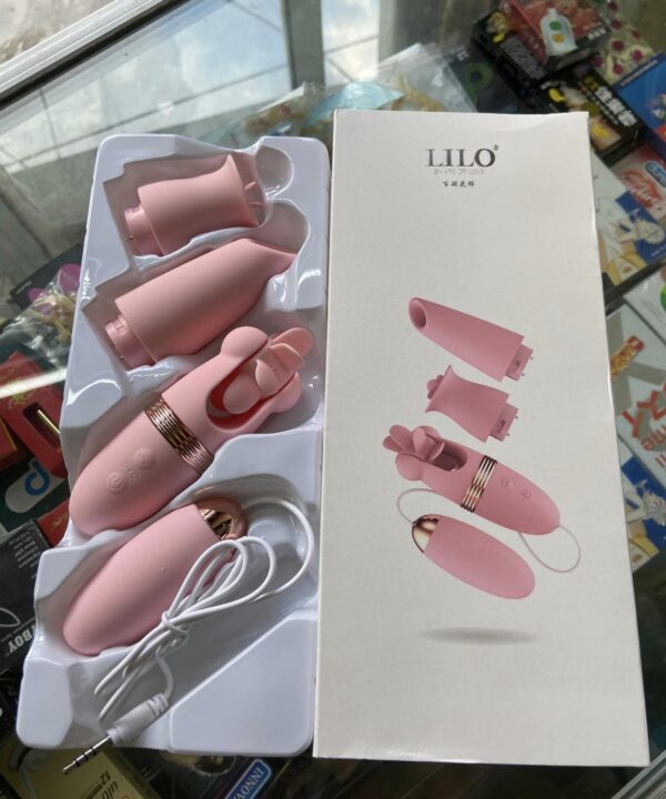 Trứng rung Lilo cao cấp bộ 4 trứng rung, quạt, liếm, thổi hút