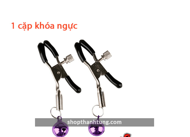 Bộ đồ chơi BDSM 10 món bằng da quyến rũ (QT09D) 32 kẹp ngực