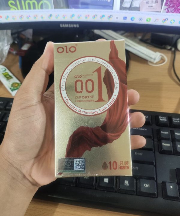 Bao cao su OLO Red Thin 001 Square Gold GaGan noi dac biet Gel boi tron goc nuoc keo dai thoi gian Hop 10 BCS
