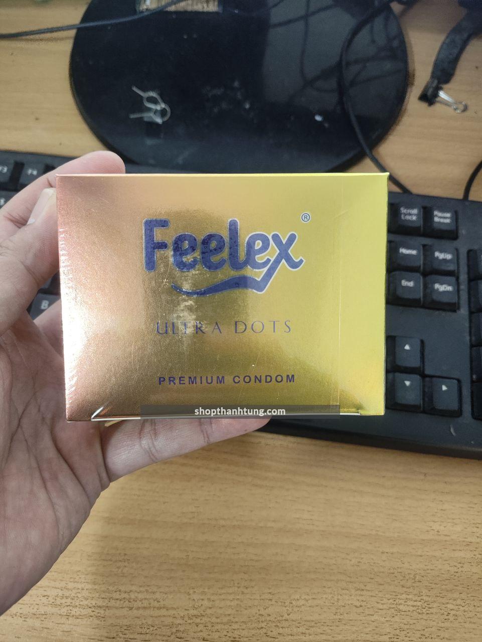 Bao cao su Feelex gan gai nhieu gel boi tron Hop 10 bcs 4