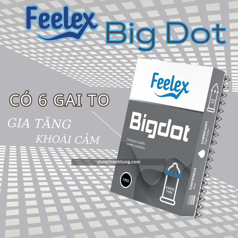 Combo 2 hop Bao cao su Feelex Bigdot Gan Gai Co 6 Bi 3