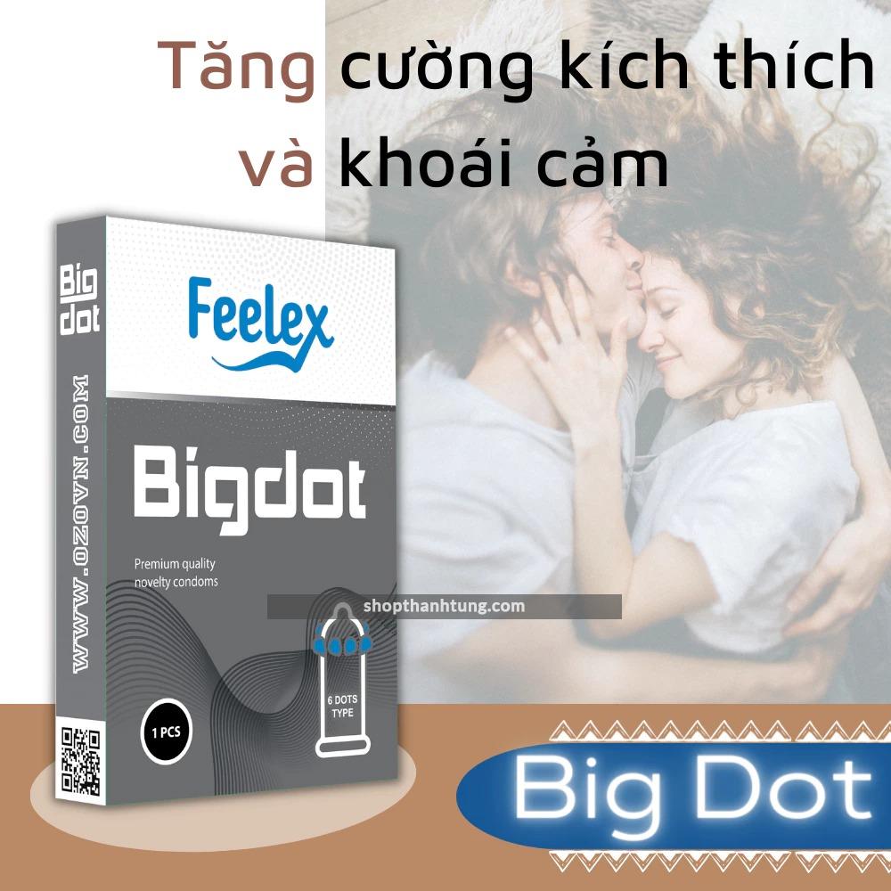 Combo 2 hop Bao cao su Feelex Bigdot Gan Gai Co 6 Bi 6