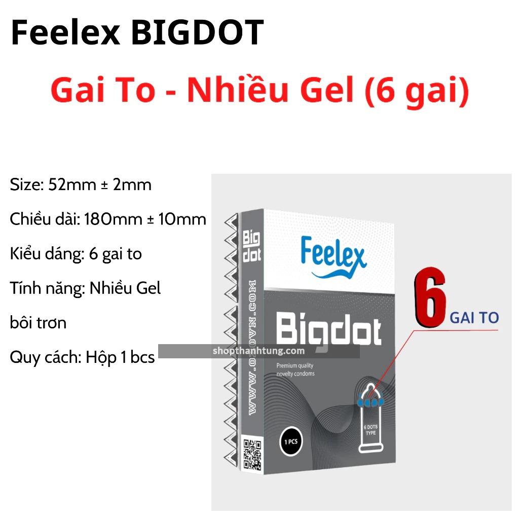 Combo 2 hop Bao cao su Feelex Bigdot Gan Gai Co 6 Bi 7