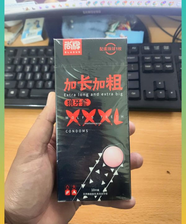 Bao cao su gai bi 3cm XXXL to hơn dài hơn, hộp 10c