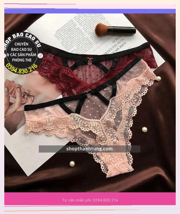Alternative view of Quần lót lọt khe tại Hải Phòng 2574 màu đen, sexy đan dây sau
