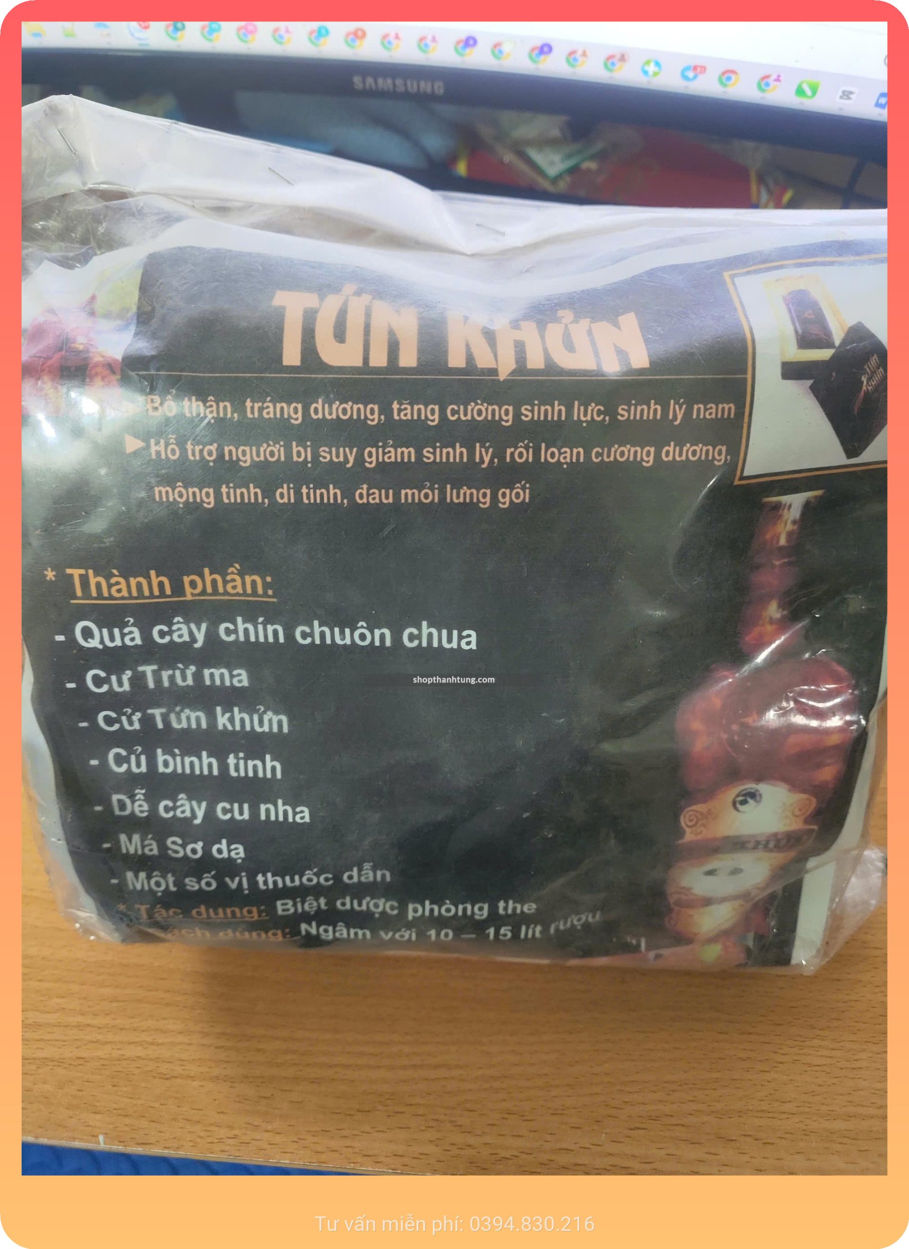 Thang ngâm TỨN KHỬN 7 VỊ TĂNG SINH LÝ NAM