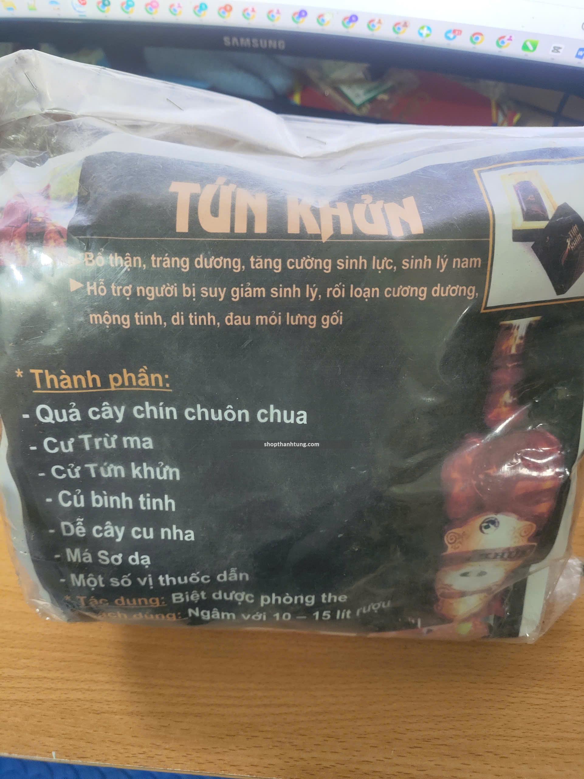 Thang ngâm TỨN KHỬN 7 VỊ TĂNG SINH LÝ NAM