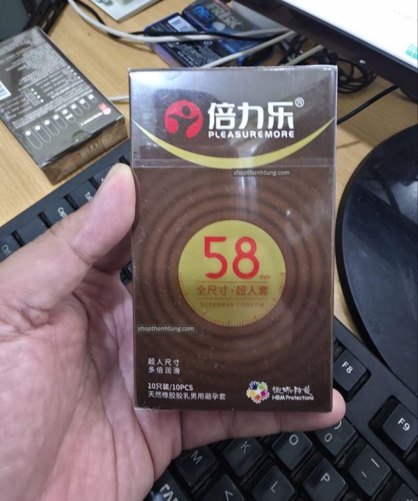 Bao cao su HBM 58mm Superman, size lớn xl, siêu mỏng, nhiều gel