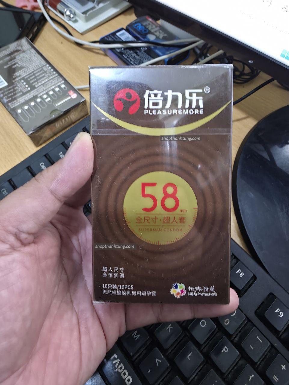 Bao cao su HBM 58mm Superman, size lớn xl, siêu mỏng, nhiều gel