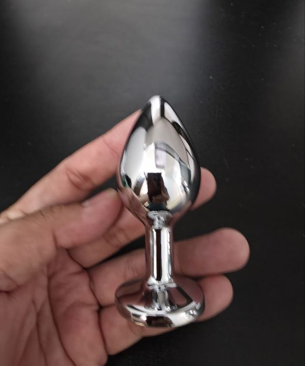Phích cắm kích thích hậu môn inox đính đá 2.5cm