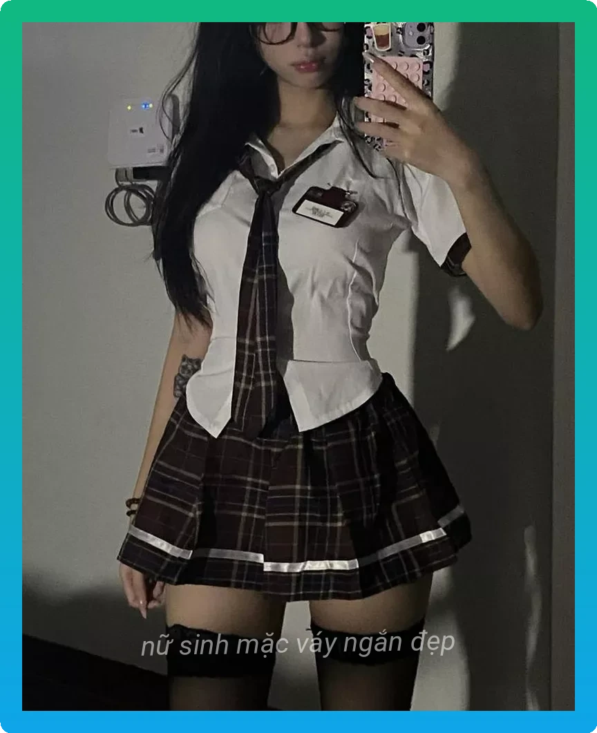 Anh nu sinh vay ngan phong cach hoc sinh hien dai