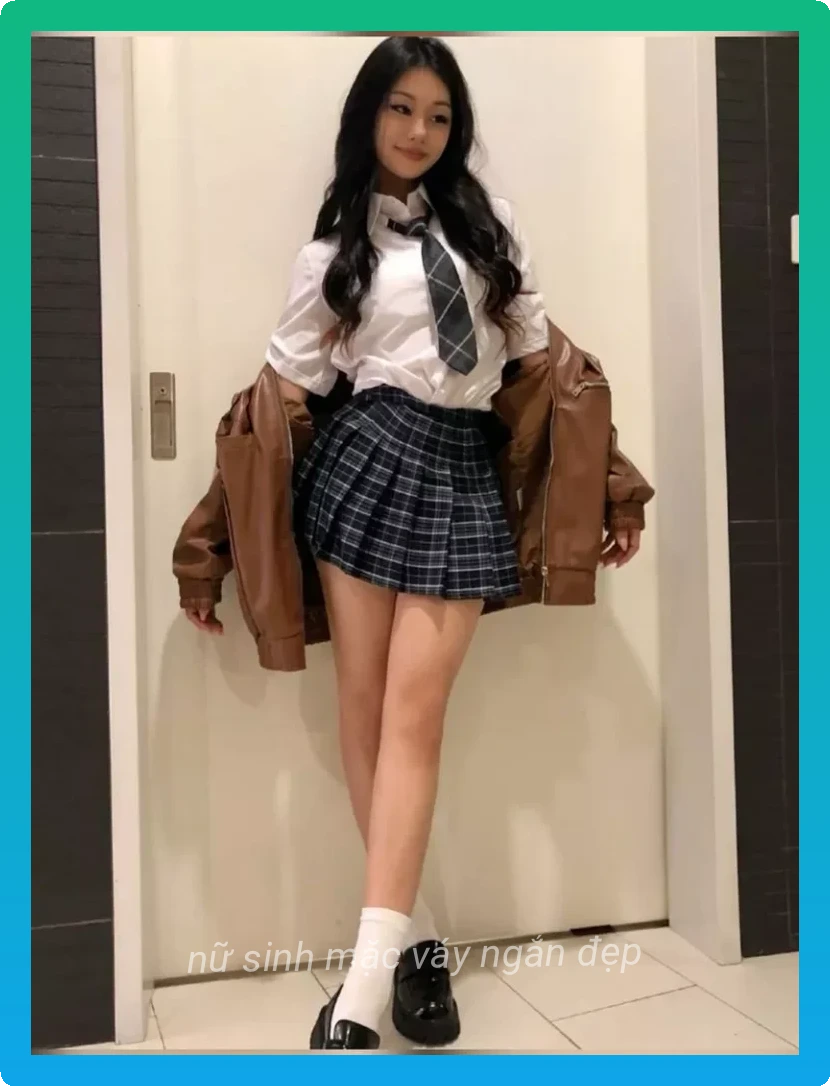 Anh nu sinh vay ngan phong cach hoc sinh nhat ban