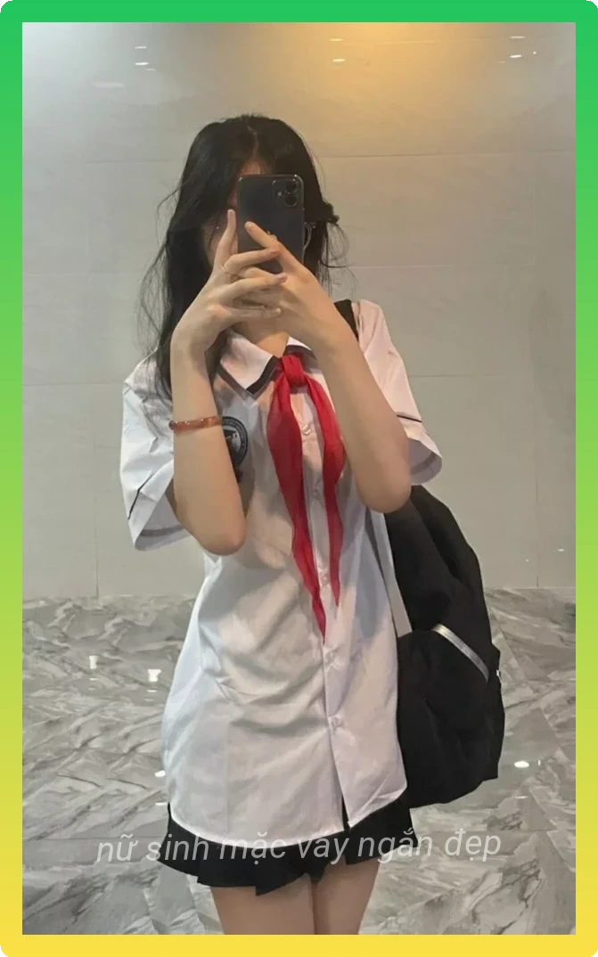 Anh nu sinh vay ngan xinh xan phong cach hoc sinh