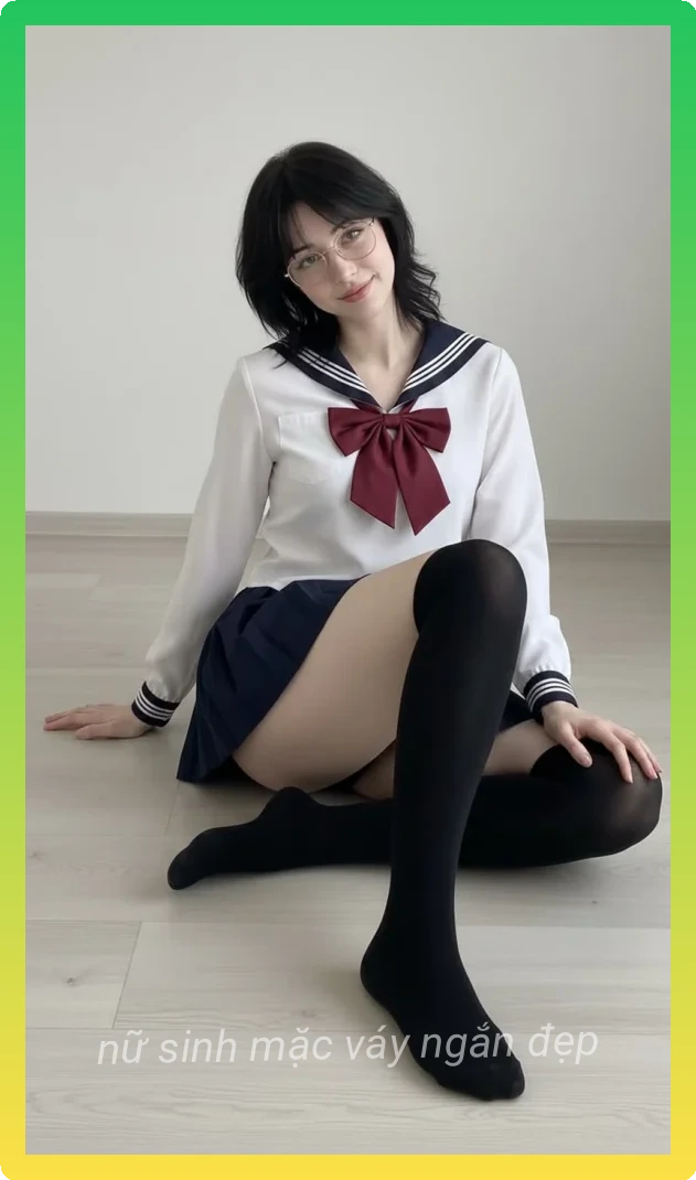Anh nu sinh vay ngan xinh xan phong cach hoc sinh teen