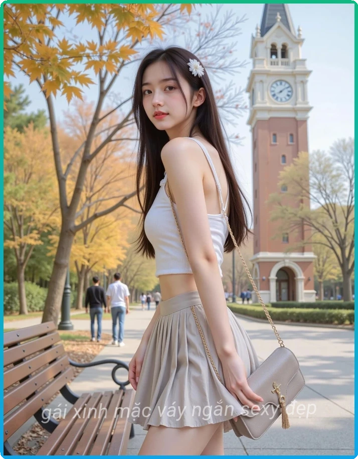 Anh gai xinh mac vay ngan