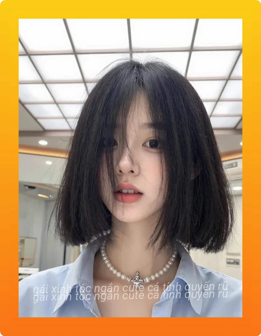 Anh gai xinh toc ngan che mat cuon hut