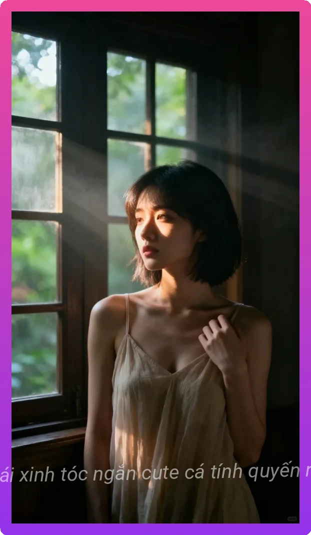 Anh gai xinh toc ngan deo kinh che mat