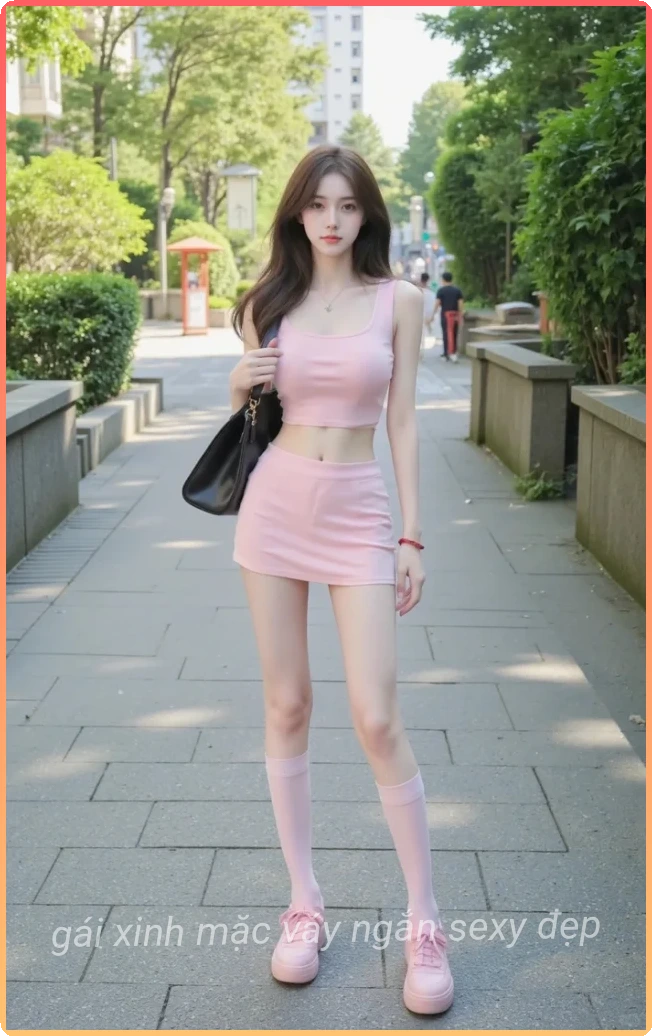 Anh gai xinh vay ngan ngoai troi