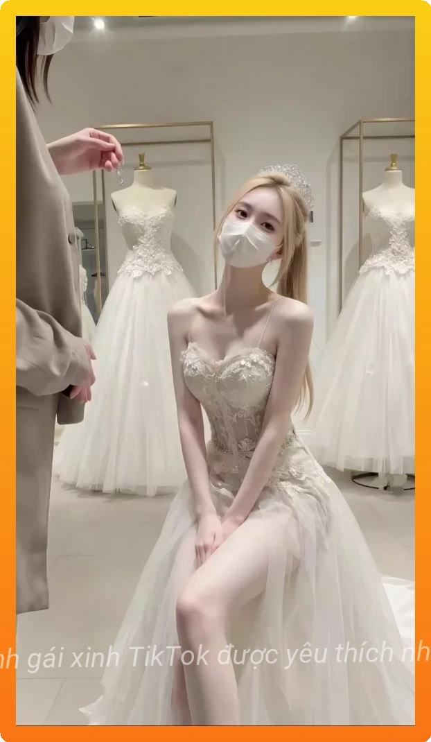 Gai xinh tiktok mac vay trang phong cach trong treo