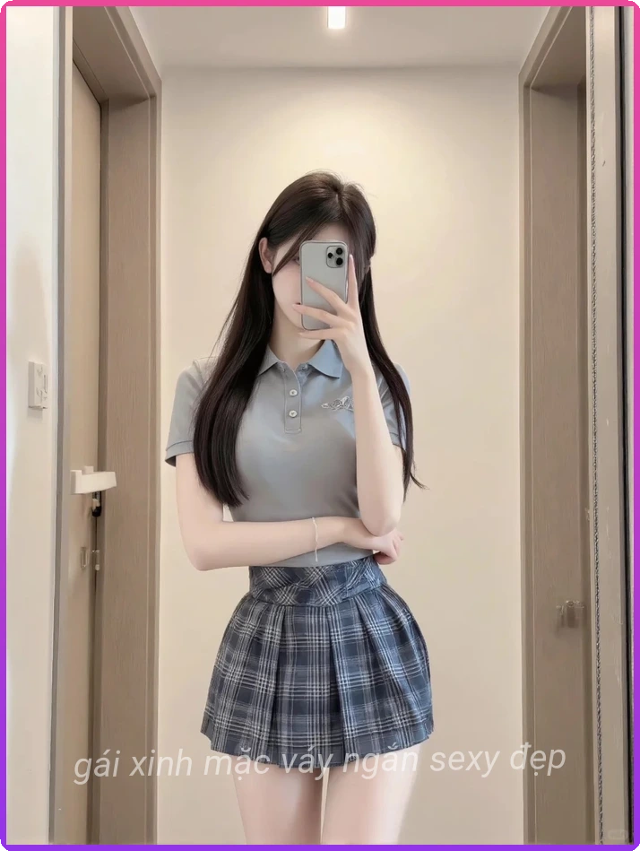 Gai xinh cute vay ngan de thuong