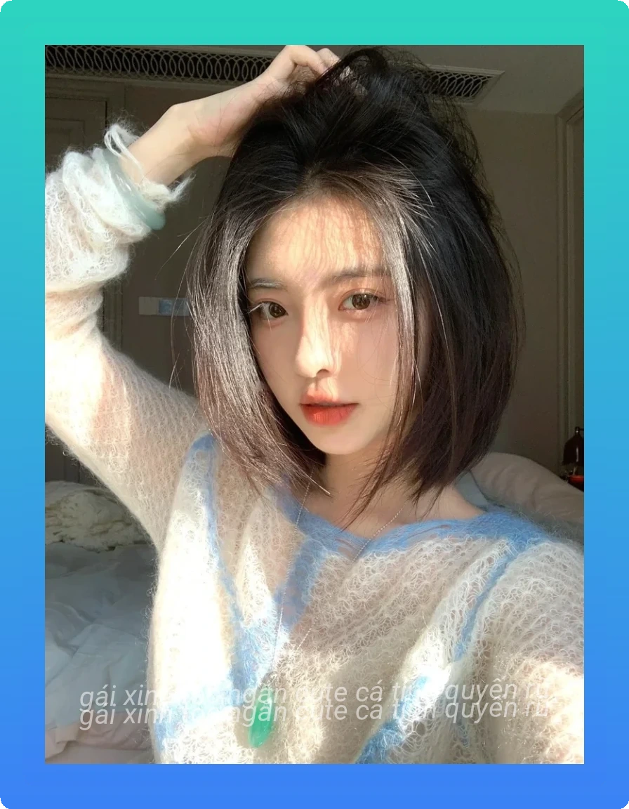 Hinh gai toc ngan xinh cuon mat