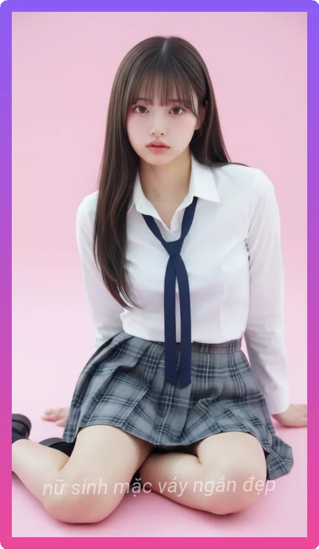 Nu sinh mac vay ngan tao dang de thuong