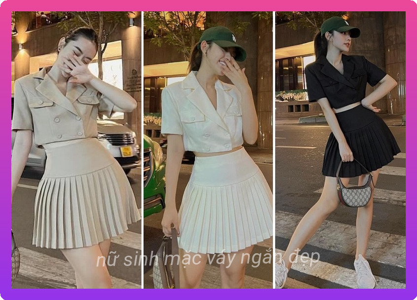 Gai xinh mac vay xep ly sieu ngan 35