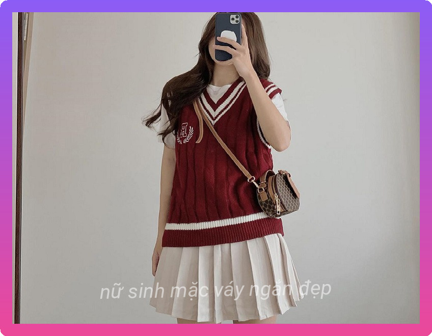Gai xinh mac vay xep ly sieu ngan 6