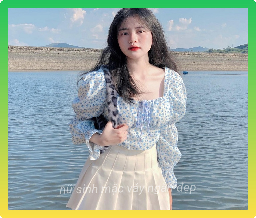 Gai xinh mac vay xep ly sieu ngan 8