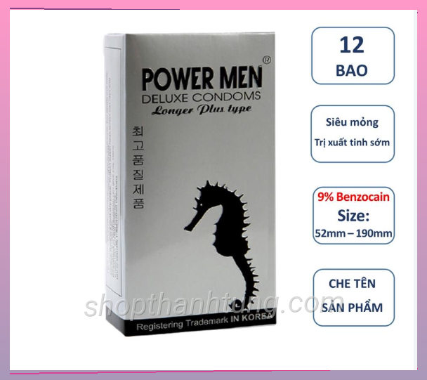 Bao cao su chong xuat tinh som power men longer plus hop 12 chiec - shop vợ chồng Hải Phòng