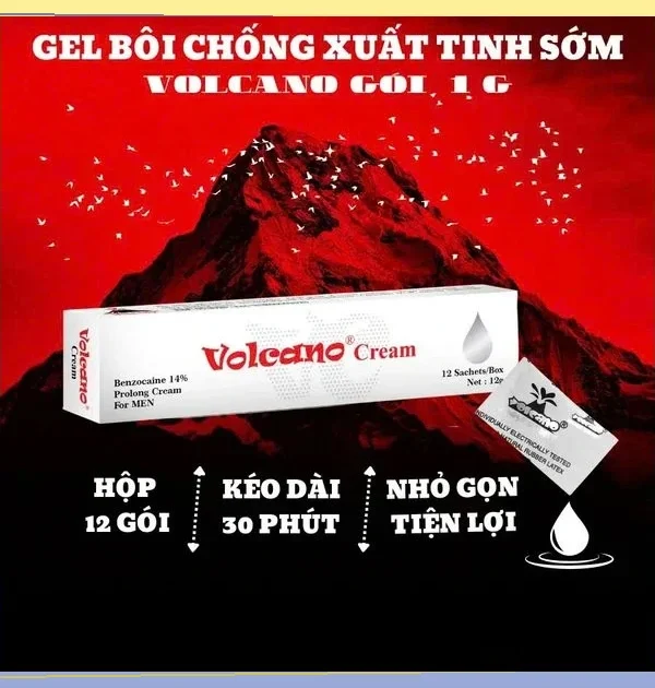 Kem boi chong xuat tinh som volcano - shop đồ chơi tình dục