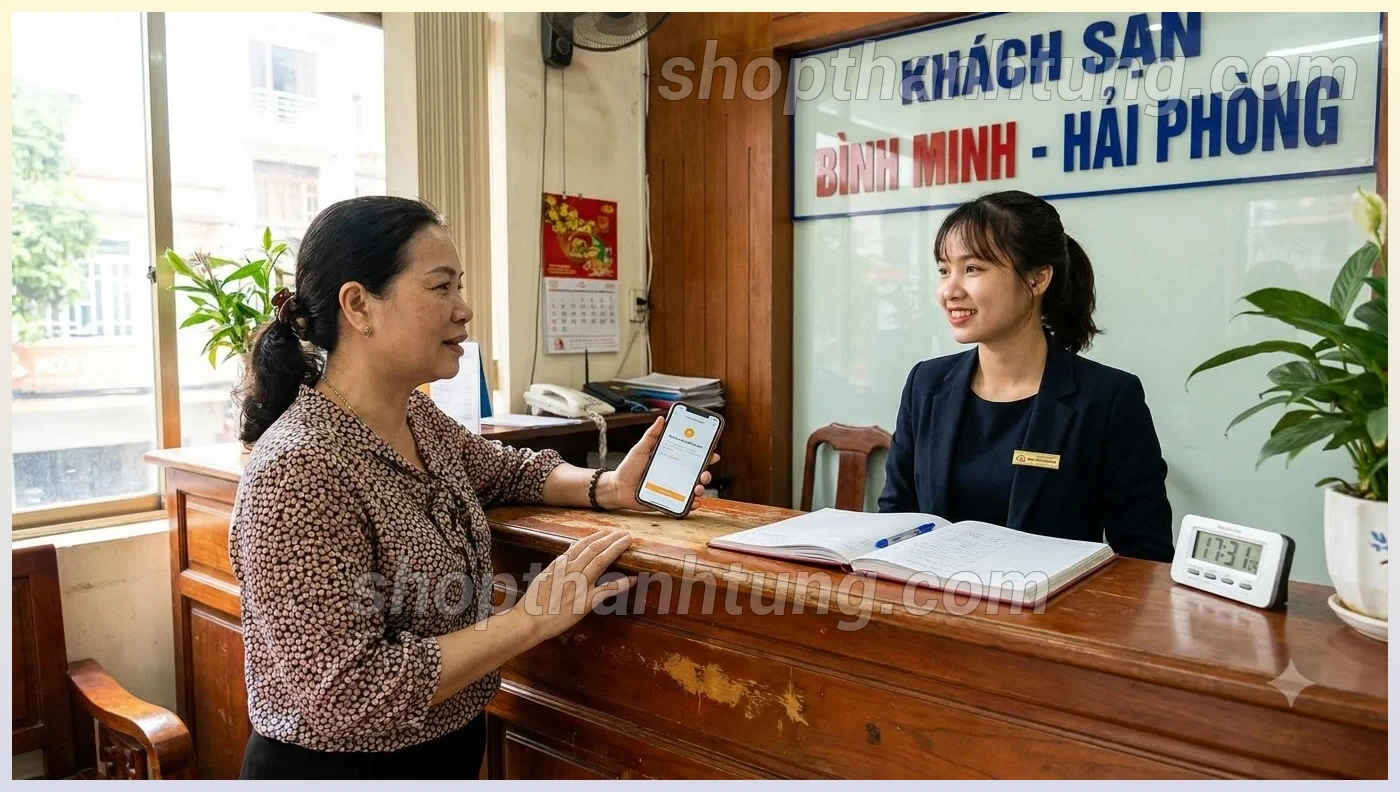 Ảnh minh họa khâu xác nhận quy định nhận hàng tại khách sạn